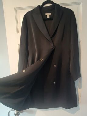 H&M Black Longline Trench Coat